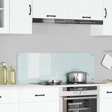 vidaXL Kuhinjski Backsplash Bela Kaljeno steklo 120 x 40 cm Trpežen | Shoptok.si