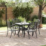 vidaXL Vrtni stol od lijevanog aluminija s otvorom za suncobran Set od 5 | shoptok.hr