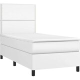  Krevet s oprugama i madracem bijeli 100x200 cm od umjetne kože | shoptok.hr