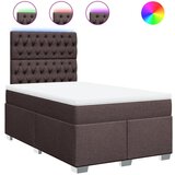 vidaXL Box spring postelja z vzmetnico temno rjav 120x200 cm blago, (21321494) Cene