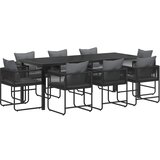  Vrtni set za objed 9 pcs Crna i antracit 200 x 80 x 73 cm | Shoptok.si