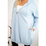Kesi Women's Plus Size cotton hoodie with a zipper blue | shoptok.hr