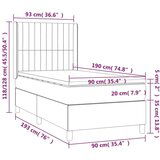 Box spring krevet s madracem svjetlosivi 90x190 cm baršunasti | shoptok.hr