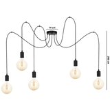  Luster na sajli MIROS 5xE27/60W/230V pauk crne boje | Eponuda.com