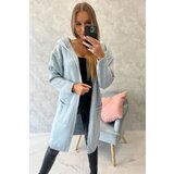 Kesi Plain sweater with a hood and pockets in blue | shoptok.hr