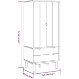vidaXL Ormar smeđe-bijeli 76,5 x 53 x 172 cm od masivne borovine | shoptok.hr