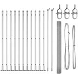 vidaXL zavarena žičana ograda s 13 podložnim stupovima 1.4x25 m pocinčani čelik | shoptok.hr