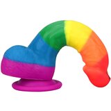 Lovetoy Prider - realističen dildo iz tekočega silikona - 19 cm (mavrica) | Shoptok.si