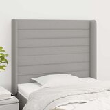  Uzglavlje s ušima svjetlosivo 93x16x118/128 cm od tkanine | shoptok.hr