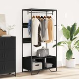 vidaXL Garderobna omara črna 90x50x180 cm inženirski les | Shoptok.si