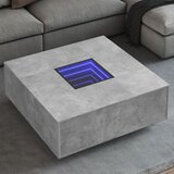vidaXL Klubska mizica z neskončnimi LED betonsko siva 100x100x40 cm Cene