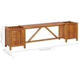  Vrtna klupa s 2 sadilice 150x30x40 cm masivno bagremovo drvo | shoptok.hr