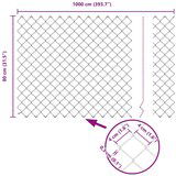  Ograda od lančanika sa 10 U postova siva 0.8x10 m čelik | shoptok.hr