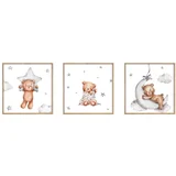 Dječje slike u setu 3 kom 20x20 cm Teddy Bear