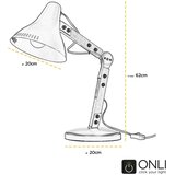  ONLI - Stona lampa ARCHITETTO 1xE27/22W/230V 62 cm siva/braon | Eponuda.com