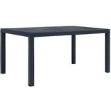 vidaXL vrtna miza 150x90x72 cm plastika videz ratana antracitna | Shoptok.si