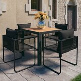  5-dijelni vrtni blagovaonski set od PVC ratana crno-smeđi | shoptok.hr