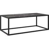 vidaXL Klubska mizica črna s črnim marmornim steklom 100x50x35 cm Cene