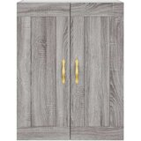 vidaXL Visoka komoda siva sonoma 69,5x34x180 cm inženirski les | Shoptok.si