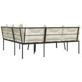  Set vrtnih sofa s jastucima crni od čelika i tekstilena | shoptok.hr