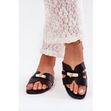 Boto Flat Women's Sandals With Strap And Golden Detail Black Kerenza | ePonuda.com