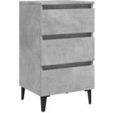 The Living Store Nočna omarica s kovinskimi nogami betonsko siva 40x35x69 cm - Nočna Omarica, (21420734) | Shoptok.si