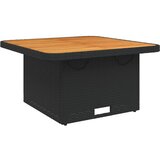  Vrtni stol crni 80 x 80 x 71 cm od poliratana i bagremovog drva | shoptok.hr