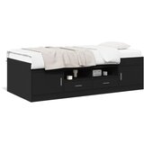 vidaXL Dnevni krevet s ladicama crni 100 x 200 cm konstruirano drvo | shoptok.hr