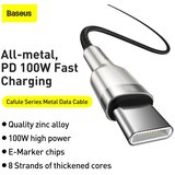 Baseus kabel tipa C do tipa C PD100W Power Delivery Cafule metalni kabel 1 metar crni | Eponuda.ba