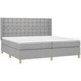  Krevet box spring s madracem LED svjetlosivi 200x200 cm tkanina | shoptok.hr