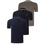 Dewberry TRIPLE SET T8561 MEN'S T-SHIRT-BLACK-NAVY-GREEN | Shoptok.si