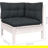  10-dijelna vrtna garnitura od borovine s jastucima bijela | shoptok.hr