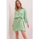 Trend Alaçatı Stili Women's Green Safari Woven Shirt Dress Cijene