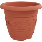  Okrogli cvetlični lonec 24 pcs Kamnito rdeča Ø 26 x 21.5 cm - - Rdeča - 8.264 - Ø 26 x 21.5 cm - 2025- | Shoptok.si