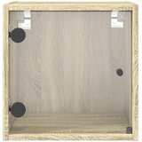  Noćni ormarić sa staklenim vratima boja hrasta 35 x 37 x 35 cm | shoptok.hr