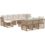  Zunanja garnitura za sedenje 11 pcs Naravna in krem bela, (5000271434) | Shoptok.si