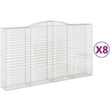 vidaXL obokane gabion košare 8 kosa 400x50x220/240 cm pocink | Shoptok.si