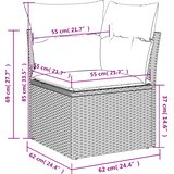 Vrtni kauč s jastukom Siva 62 x 62 x 69 cm poliratan | shoptok.hr