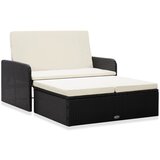 The Living Store Vrtna sedežna garnitura z blazinami 2-delna poli ratan črna - Komplet Vrtnih Kavčev, (21425386) | Shoptok.si