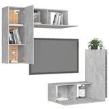  Komplet TV omaric 4-delni betonsko siva iverna plošča, (20913790) | Shoptok.si