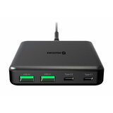 Swissten punjač GaN 2x USB-C + 2x USB-A, 45W PowerDelivery, crni | shoptok.hr