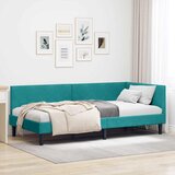  Kutni okvir kreveta s uzglavljem Tirkizna 80 cm x 200 cm Baršun | shoptok.hr