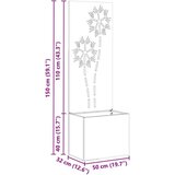 vidaXL Vrtni Sadič s Dekorativnom Pločom Srebrna 50 x 140 cm | shoptok.hr