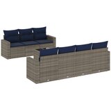  8-dijelni set vrtnih sofa od poliratana s jastucima sivi | shoptok.hr