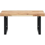  Zidna polica za umivaonik od čelika i masivnog bagremovog drva Smeđa 60 x 60 x 4 cm | Shoptok.si