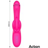 Action Antony Triple Function Double Tapping & Finger Wiggling Vibrator Pink Cene