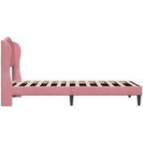  Krevetna konstrukcija s uzglavljem Ružičasta 90 x 190 cm Baršun | shoptok.hr
