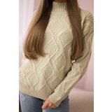 Kesi Sweater with decorative beige fabric | Shoptok.si