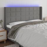  LED uzglavlje tamnosivo 203 x 16 x 118/128 cm od tkanine | shoptok.hr