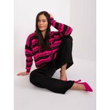 Fashion Hunters Pink and black cardigan with zipper Cene